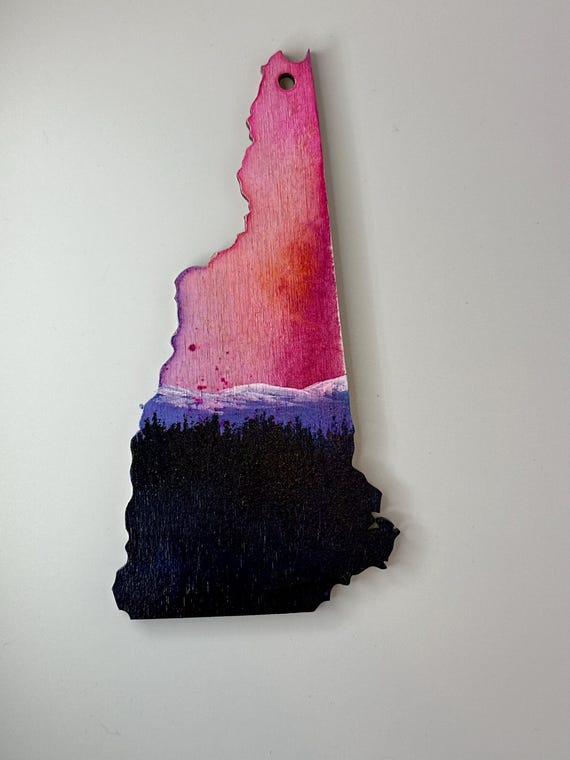 New Hampshire Ornament Northern Lights 15