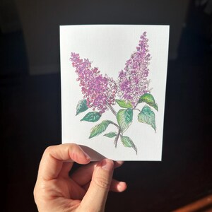 Carte pliée lilas