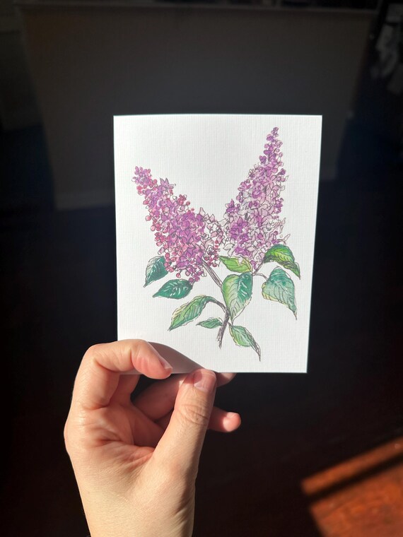 Lilacs Folded Card