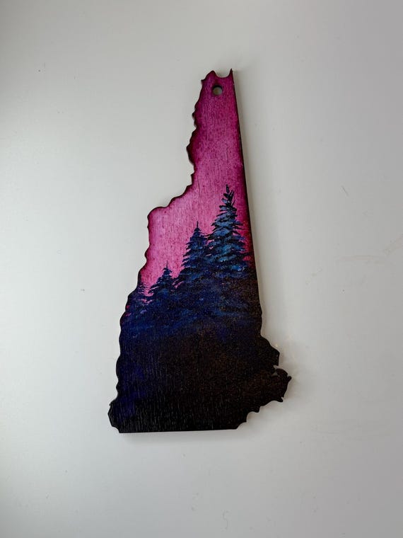 New Hampshire Ornament Northern Lights 2