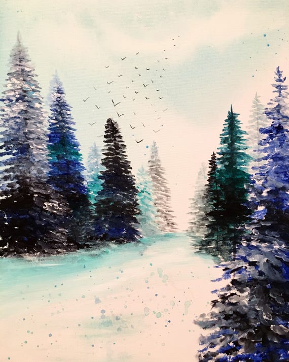Snowy Morning Landscape Acrylic Print