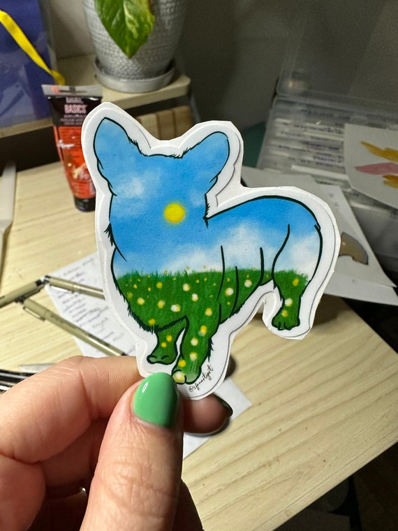 Handsketched corgi vinyl decal