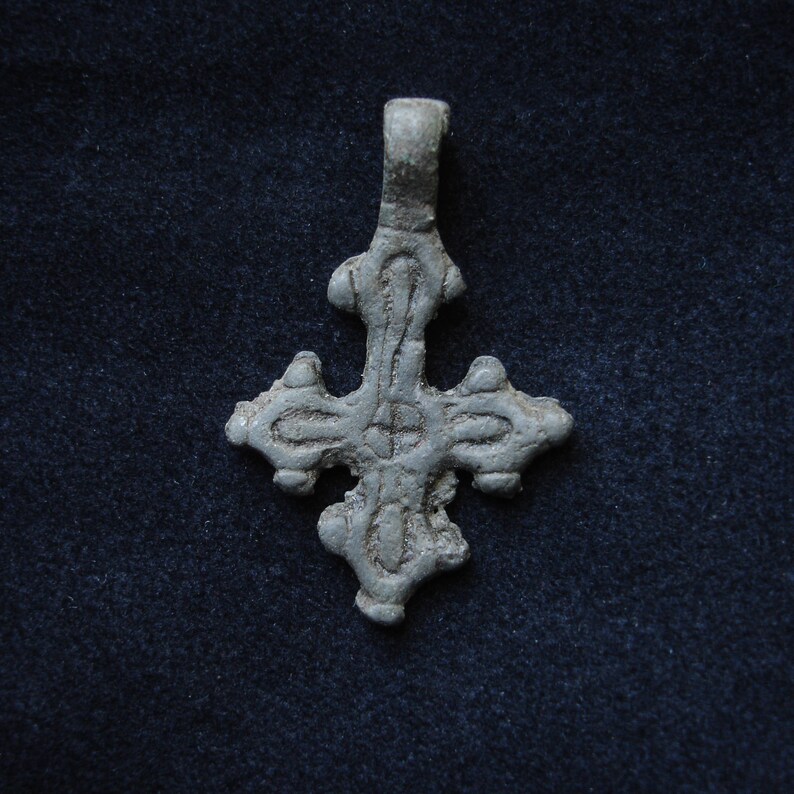 Ancient Cross Medieval Cross Ancienr byzantine bronze cross-pendant Circa: 11th Century AD Antique Jewellery Cross Necklace
