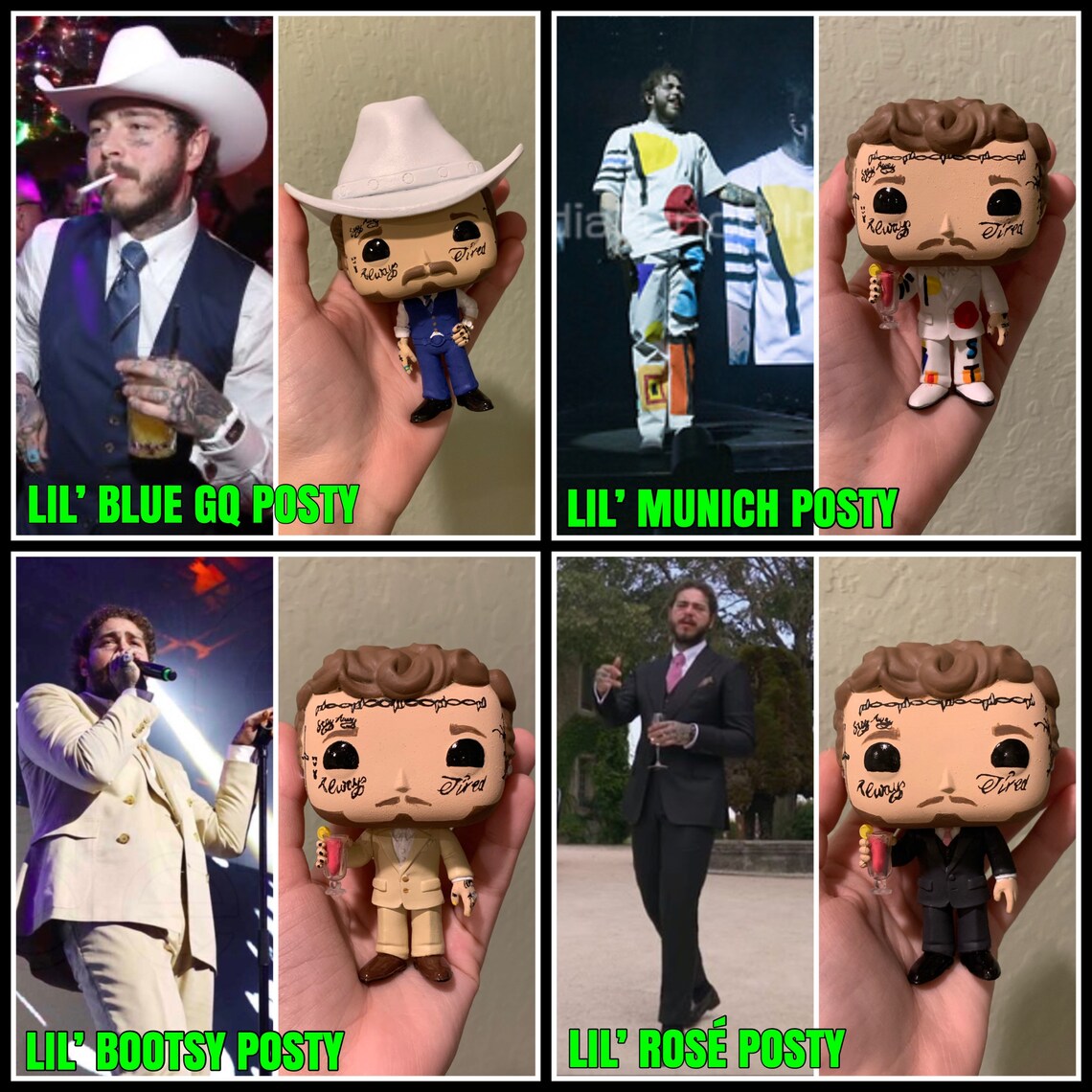 Post Malone hand painted custom Funko Pop Figurines from my | Etsy