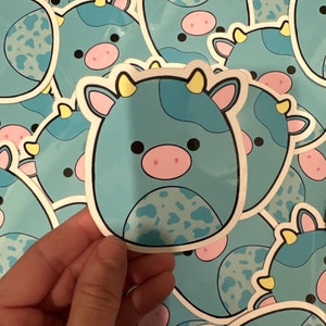 Tuluck the blue cow squishmallow sticker