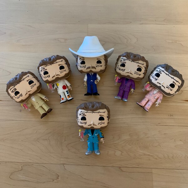 Figuras Funko Pop personalizadas pintadas a mano de Post Malone de mi colección "My Little Posty" ENVÍO INTERNACIONAL DISPONIBLE (1 pieza)