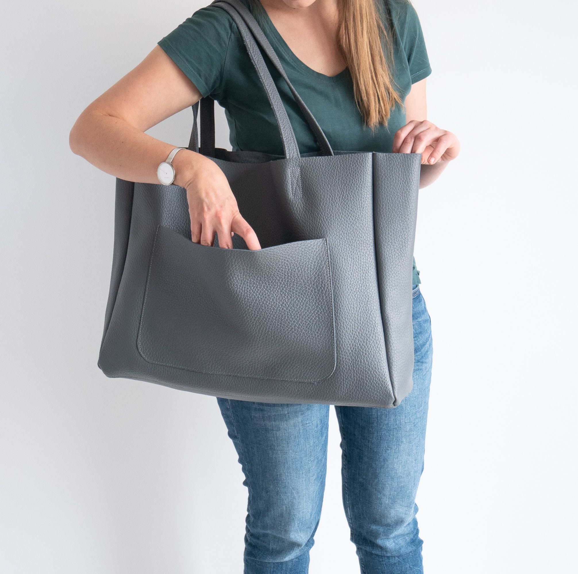 Dark Grey Tote - Etsy