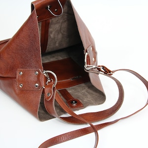 Cognac Brown OVERSIZE SHOPPER Bag - XXL Tote Bag Woman - Large Crossbody Purse - Big Shoulder Bag