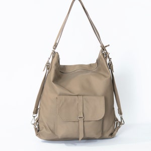 Lederrucksack, Lederrucksack, LederTasche, Laptop Rucksack, Leder Handtasche, Schultasche, Beige Lederrucksack Bild 7