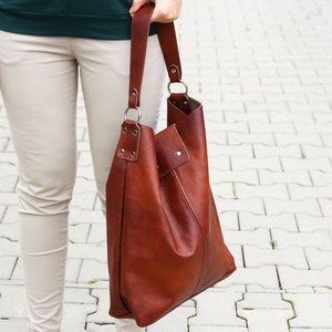 Cognac Brown OVERSIZE SHOPPER Bag XXL Tote Bag Woman Large - Etsy