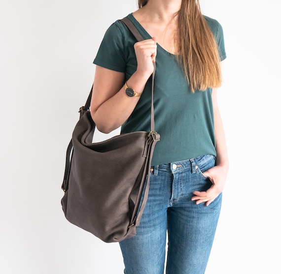 Buy Brown Leather Backpack Women, Tote Backpack, Soft Leather Backpack Purse  Convertible Backpack, Laptop Backpack, Rucksack Backpack Online in India -  Etsy
