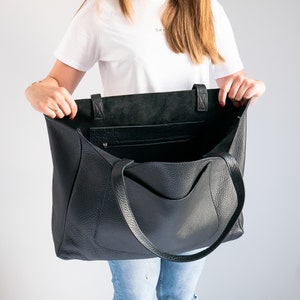 LARGE SHOULDER BAG Oversize Leather Bag Large Leather Tote - Etsy