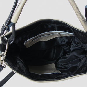 LEATHER SHOULDER Bag - HOBO Leather Bag - Everyday Crossbody Leather Purse - Cappuccino Leather Handbag image 7