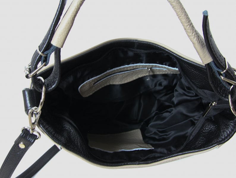 LEATHER SHOULDER Bag - HOBO Leather Bag - Everyday Crossbody Leather Purse - Cappuccino Leather Handbag image 7