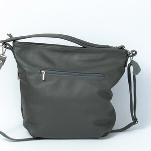 Gray LEATHER HOBO Bag - Crossbody Bag - Everyday Natural Leather Bag, Simple Slouchy Shoulder Bag image 8