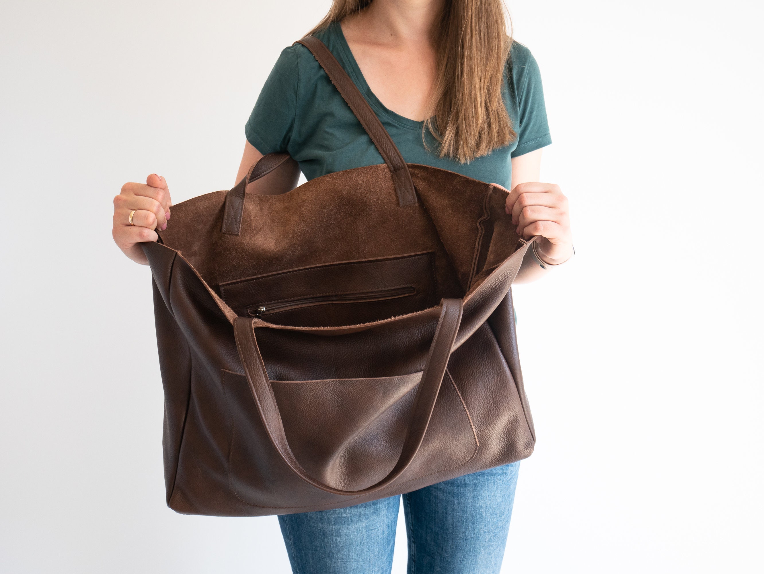 Chocolate Brown Shoulder Bag, Oversize Leather Bag, Large Everyday Leather Tote, Large Leather Women Purse, Big Dark Brown Shoulder Bag