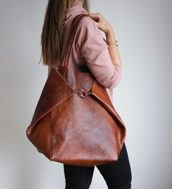 The Poet Midnight Blue Leather Tote Bag