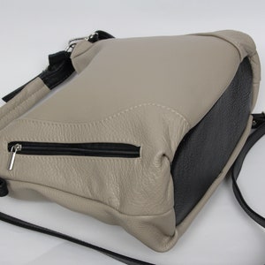 LEATHER SHOULDER Bag - HOBO Leather Bag - Everyday Crossbody Leather Purse - Cappuccino Leather Handbag image 6