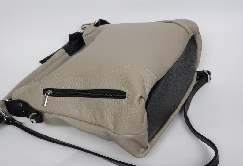LEATHER SHOULDER Bag - HOBO Leather Bag - Everyday Crossbody Leather Purse - Cappuccino Leather Handbag image 6