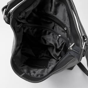 LEATHER HOBO BAG, Black Leather Handbag, Everyday Tote Bag, Crossbody Bag, Laptop Leather Shoulder Bag, Leather Bag, Hobo Bag, Everyday Bag image 5