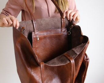 Large leather handbags deals