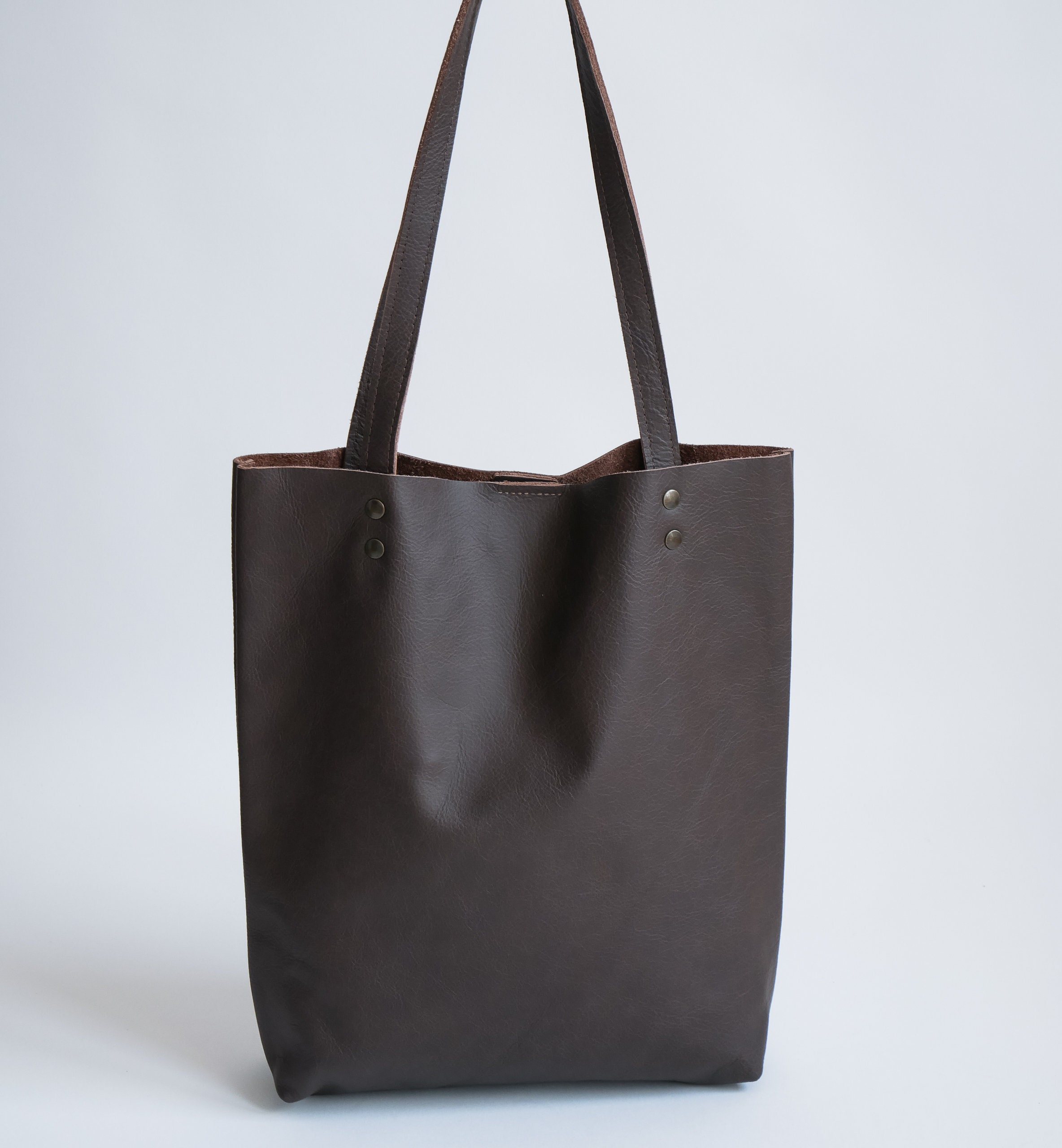 LEATHER TOTE Bag BROWN Leather Purse Natural Leather Book - Etsy