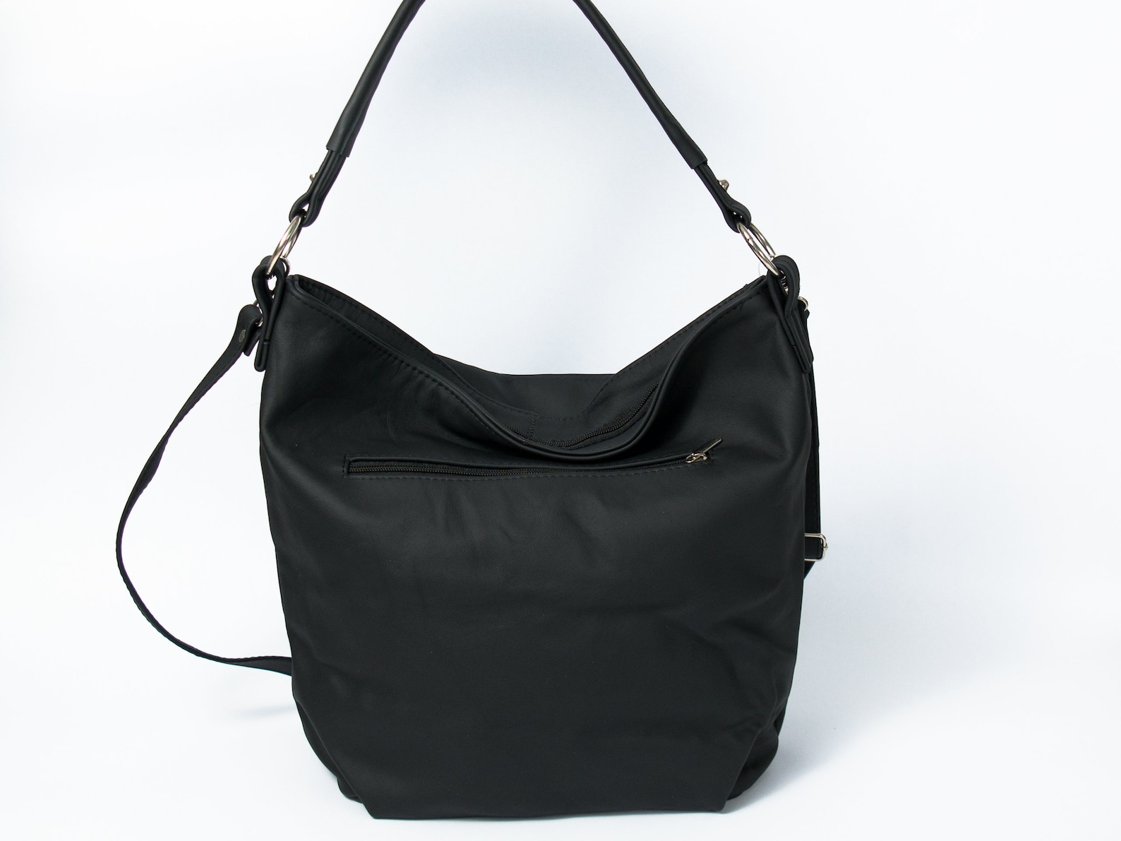 Black LEATHER HOBO Bag Crossbody Bag Everyday Natural Etsy