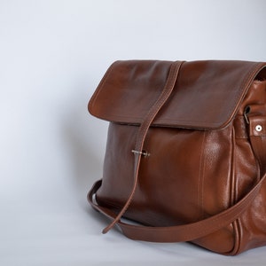 Leather Messenger Bag, Leather Briefcase Bag, Leather Bag, Shoulder Bag, Crossbody Leather Bag Leather Satchel, Cognac Brown Messenger zdjęcie 8