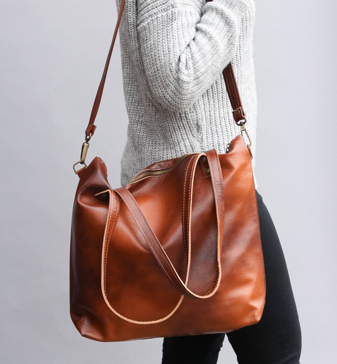 ショルダーバッグ・ポシェット Cain Leather Two Way Big Shoulder Shopper Bag Brown il_1080xN.1979430291_d4ta.jpg