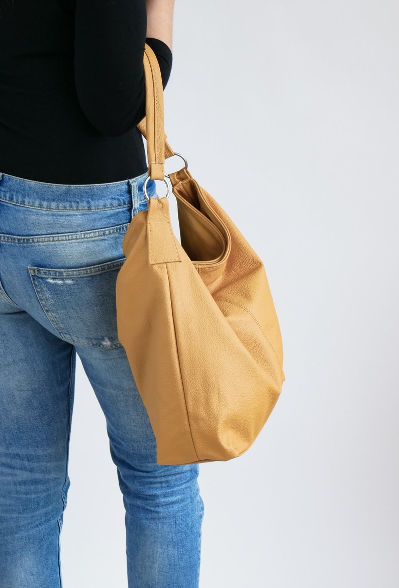 YELLOW SUPPLE LEATHER ETIENNE HOBO BAG