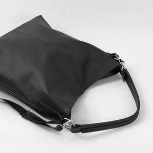 LEATHER HOBO BAG, Black Leather Handbag, Everyday Tote Bag, Crossbody Bag, Laptop Leather Shoulder Bag, Leather Bag, Hobo Bag, Everyday Bag image 10
