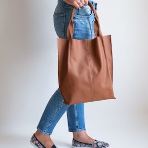 Leather Tote Bag, Large Handbag, Leather Shopper Bag, Large Tote Bag, Shoulder Bag, Leather Purse, Gift For Her, Brown Leather Tote