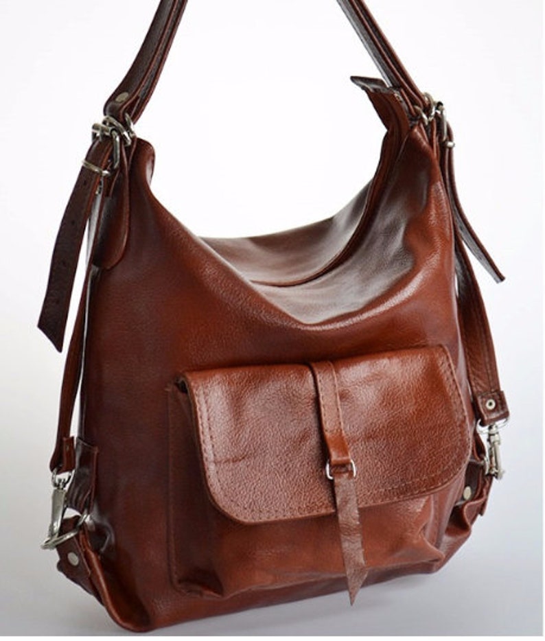 Convertible Backpack Leather Backpack Purse Leather Tote Etsy