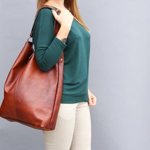 Cognac Brown OVERSIZE SHOPPER Bag XXL Tote Bag Woman Large - Etsy