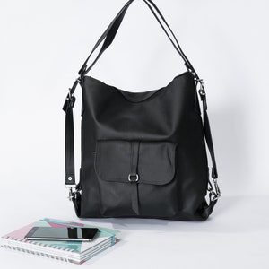 Women&#39;s Backpack, Leather Backpack, Leather Rucksack, Backpack Purse, Laptop Backpack, Leather Handbag, Black Leather Backpack, Tote Bag