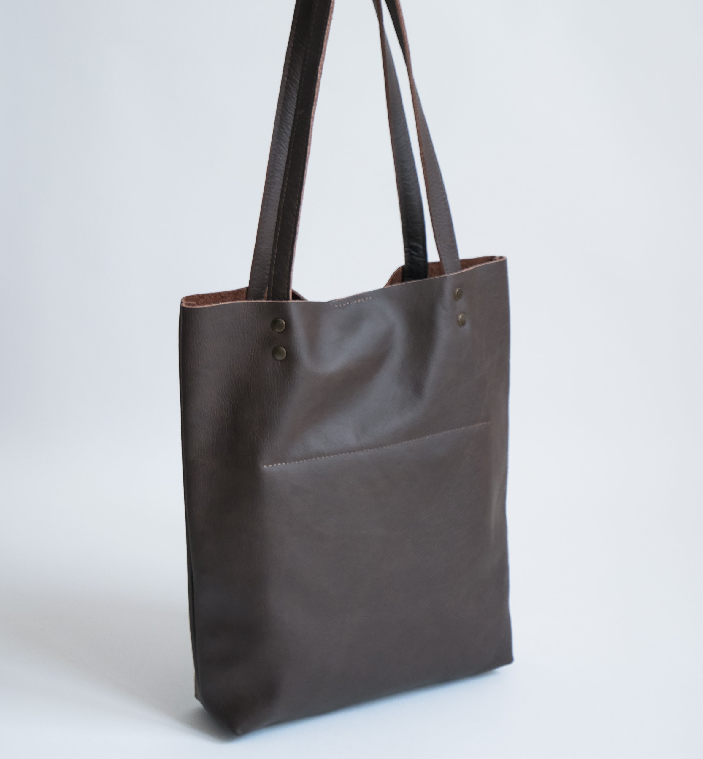 LEATHER TOTE Bag BROWN Leather Purse Natural Leather Book - Etsy