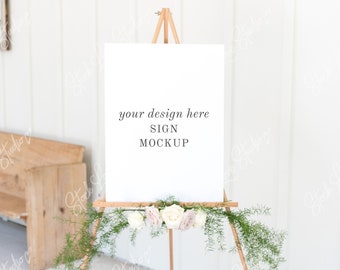 Download Free Easel Sign Mockup | Easel Mockup | Wedding Sign Mockup | Sign Mockup | Stock Love Studio | Poster Mockup | Seating Chart Mockup | Welcome PSD Template