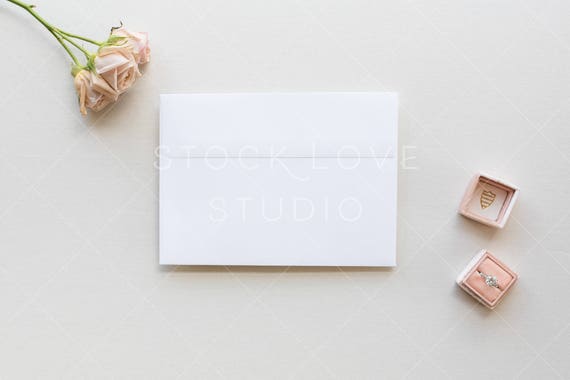 Styled Stock Photography Envelope Mockup Pink Floral