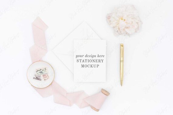 Stationery Mockup Card Mockup Styled Stock Photography