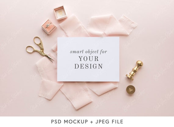 Invitation Mockup Wedding Mockup Styled Stock Photography