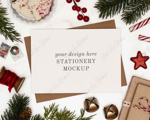 Christmas Stationery Mockup Christmas Card Christmas Card Etsy