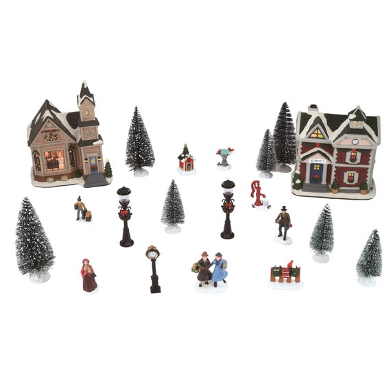 Christmas Village Set 20 Pieces Christmas Decor Home Etsy