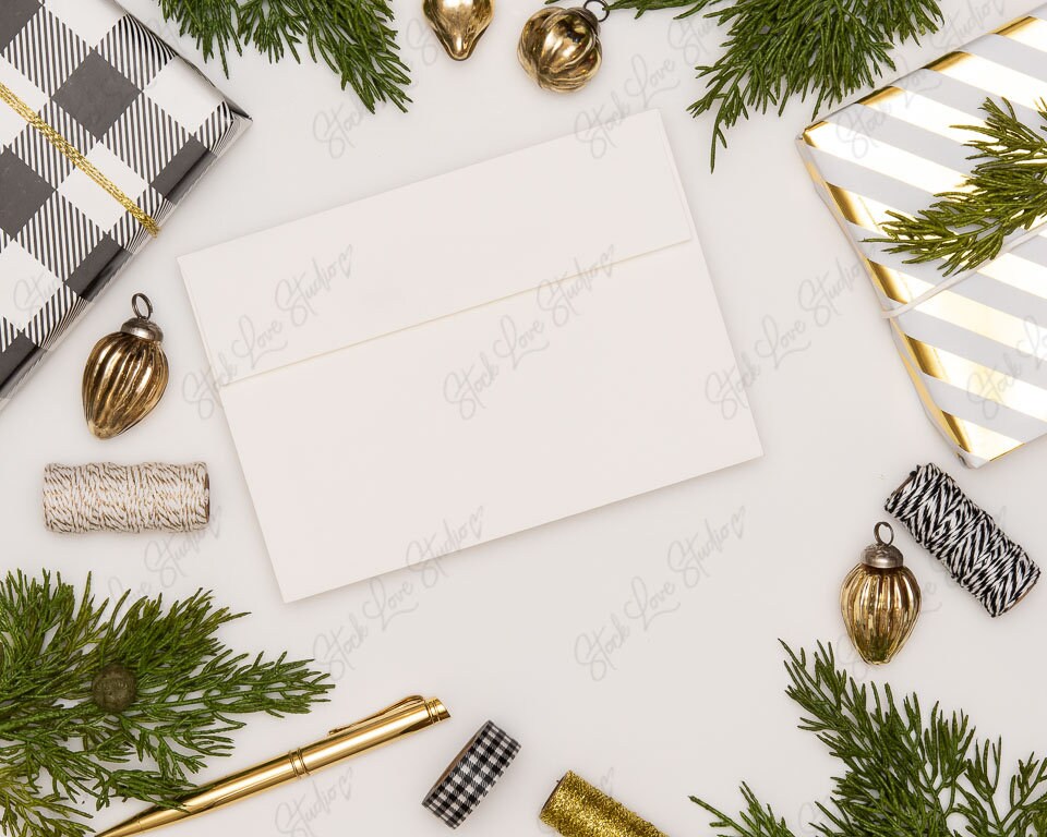 Christmas Card Mockup Envelope Mockup Christmas Card Etsy