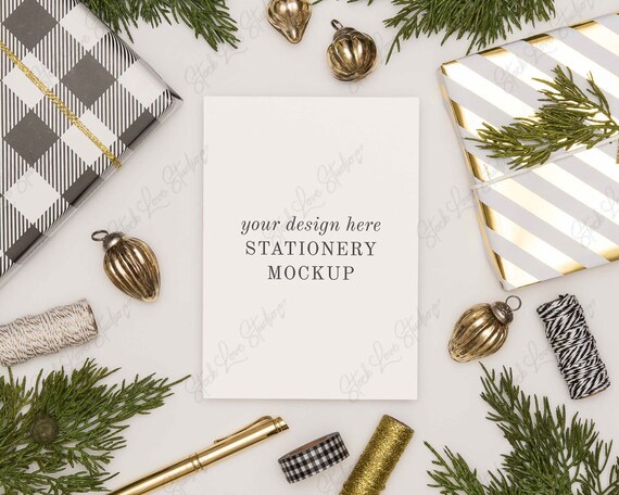 Christmas Stationery Mockup Christmas Card Christmas Card Etsy