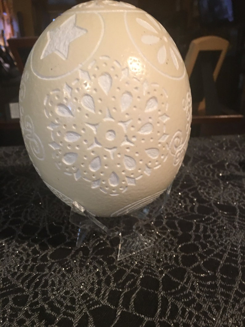 Fun Etched Ostrich Egg Etsy