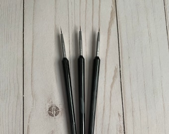 3pc Detail Brush Set – Fine Paint Brushes for Acrylic, Watercolor & Nail Art
