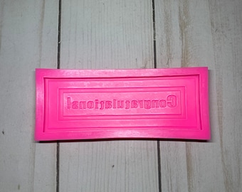 CHOCOLATE BAR CONGRATULATIONS Silicone Mold