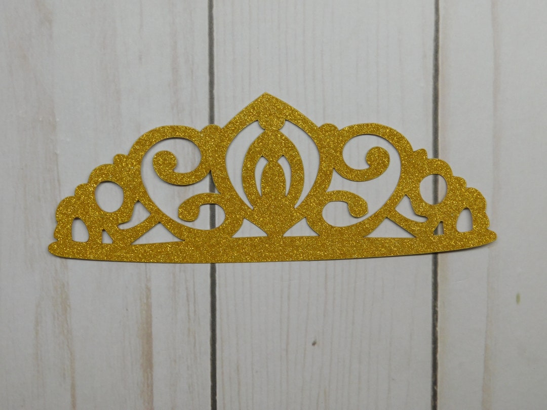 Gold Princess Crown Cake Topper – Glitter Crown Topper for Birthday ...