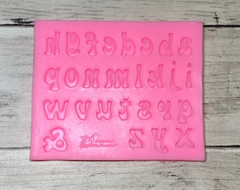 Molde de silicona con letras minúsculas: mini molde para fondant, chocolate, resina y manualidades