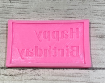 Square Happy Birthday Silicone Mold